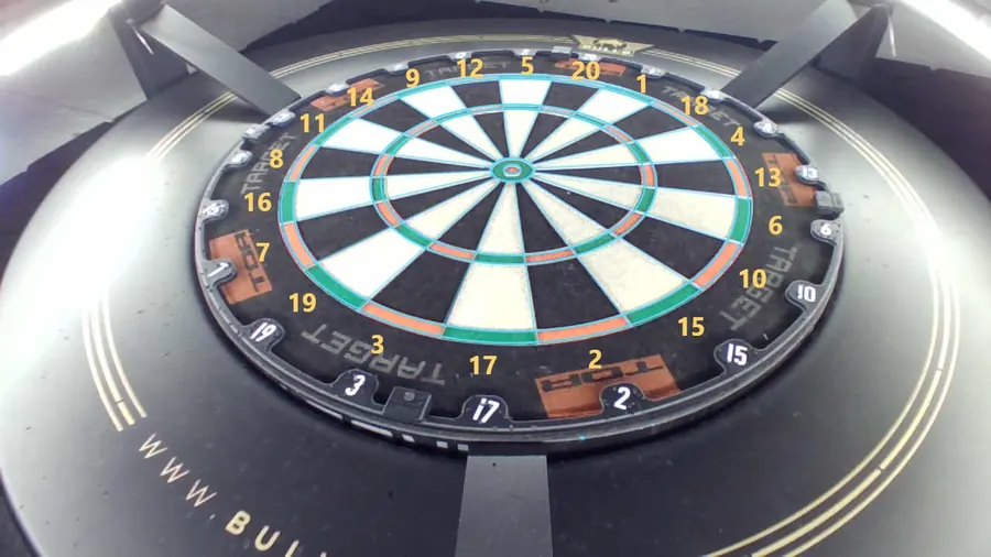 Webcam 1: the board with the AI's segment numbers drawn over it
